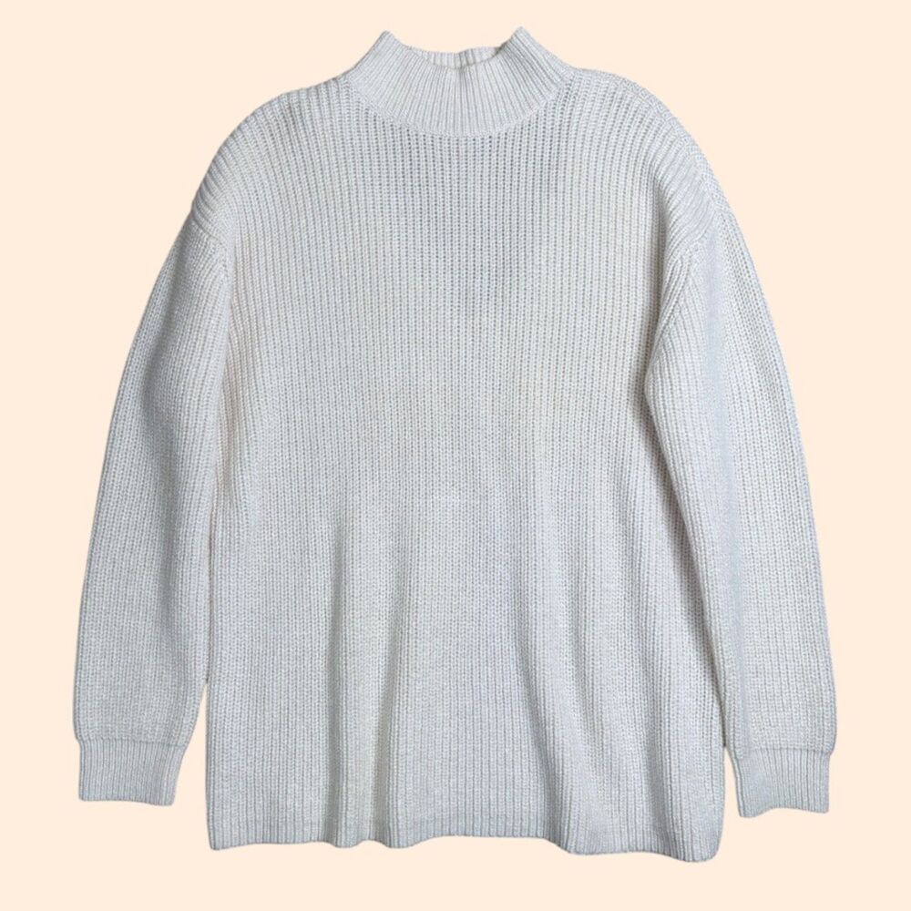 Alice Olivia Cream Mock Cutout Sweater